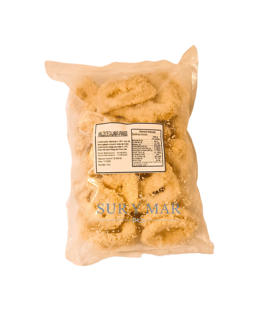 Anillos de calamar apanados en bolsa de kilo
