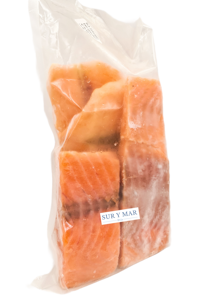 Filete de Salmón sin piel en porciones en bolsa de 1 kg